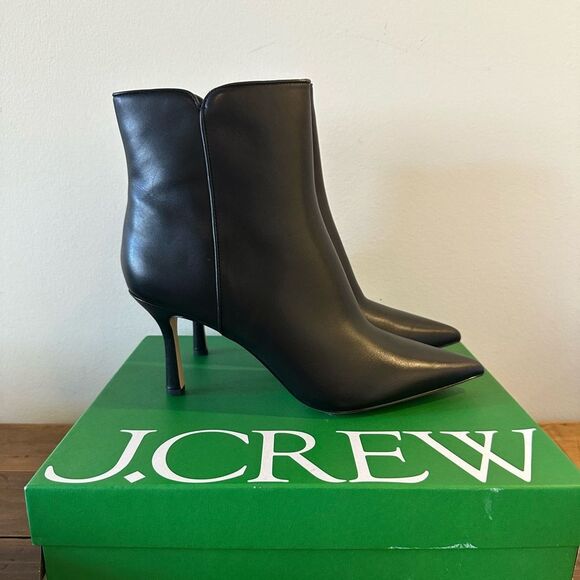 ✨ NEW J.Crew Pointed Toe Leather Stiletto Ankle Boots - Size 12 ✨ - Picture 4 of 14